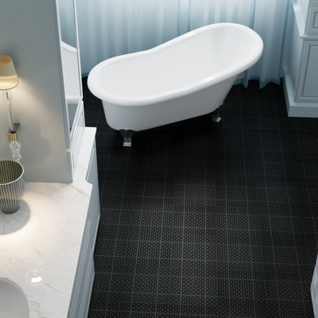 12 x 12 inch black interlocking deck tiles, plastic waterproof, weighing up to 6613 pounds, with a rose pattern pack of 12 - V.I.P Digital Presence