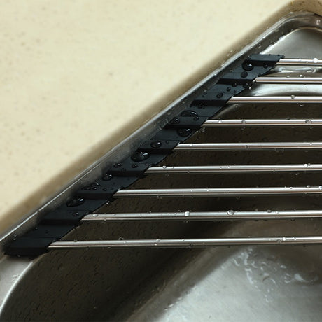 Roller blind folding triangular sink storage rack drain rack bowl and chopsticks rack sponge water filter rack - V.I.P Digital Presence
