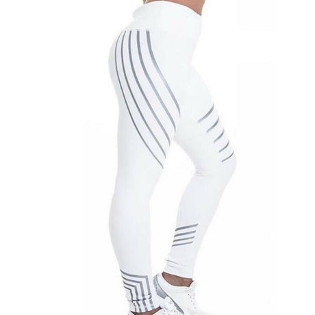 Tight Women Sexy Skinny Stripe Leggings Fitness Black White Pencil Pants Gym Running Workout sports Compression Trousers - V.I.P Digital Presence