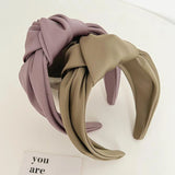 Fashionable knot wide edge satin fabric headband - V.I.P Digital Presence