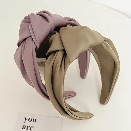 Fashionable knot wide edge satin fabric headband - V.I.P Digital Presence