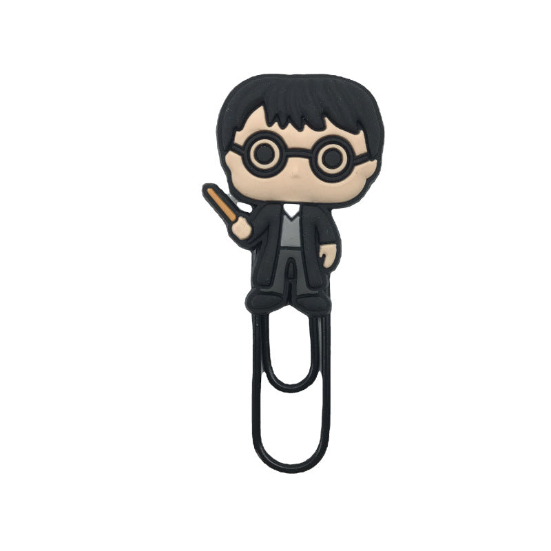 12Pcs Harry Potter Paper Clip Bookmarks Personality PVC Student Office Notes Hand Ledger Decorative Small Pins