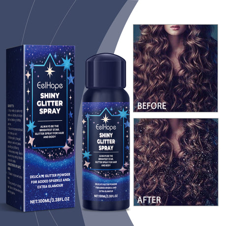 Body Glitter Spray, Facial Collarbone Hair Highlighter Spray To Brighten Glitter Ball Festive Carniva - V.I.P Digital Presence