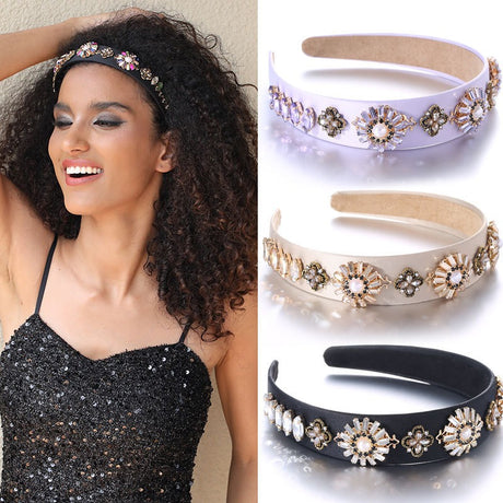 Fashionable Baroque Retro Set Water Diamond Flower Headband - V.I.P Digital Presence