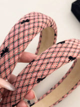 Plaid Bow Wide Headband - V.I.P Digital Presence