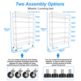 7 Tier Wire Shelving Unit 2450 LBS NSF Height Adjustable Metal Garage Storage Shelves with Wheels White
