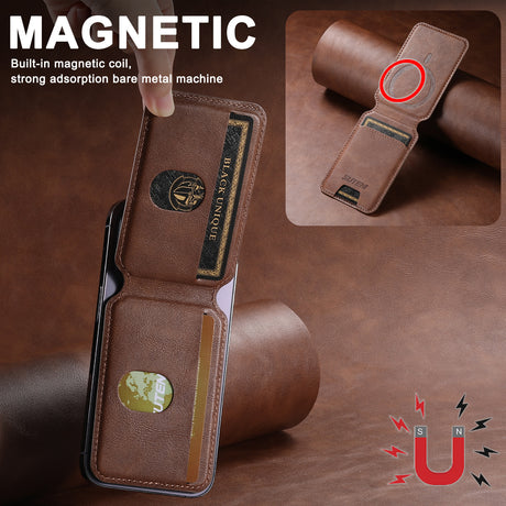 Suitable for Apple 15ProMax Android universal mobile phone magnetic card holder MagSafe magnetic ring PU leather - V.I.P Digital Presence