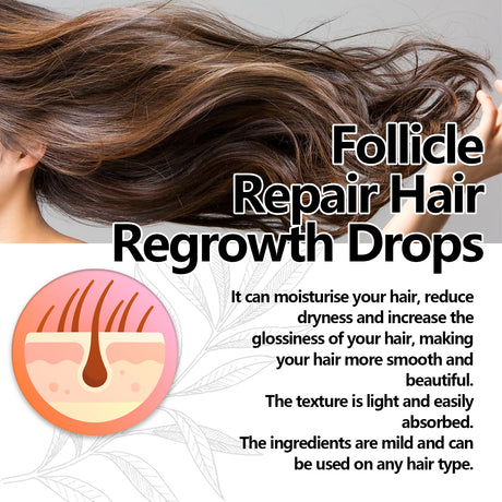 Follicle Repair Hair Regrowth Drops, Hair Protection Strong And Solid Hair Thickening Scalp Nourishing Massage Lotion - V.I.P Digital Presence