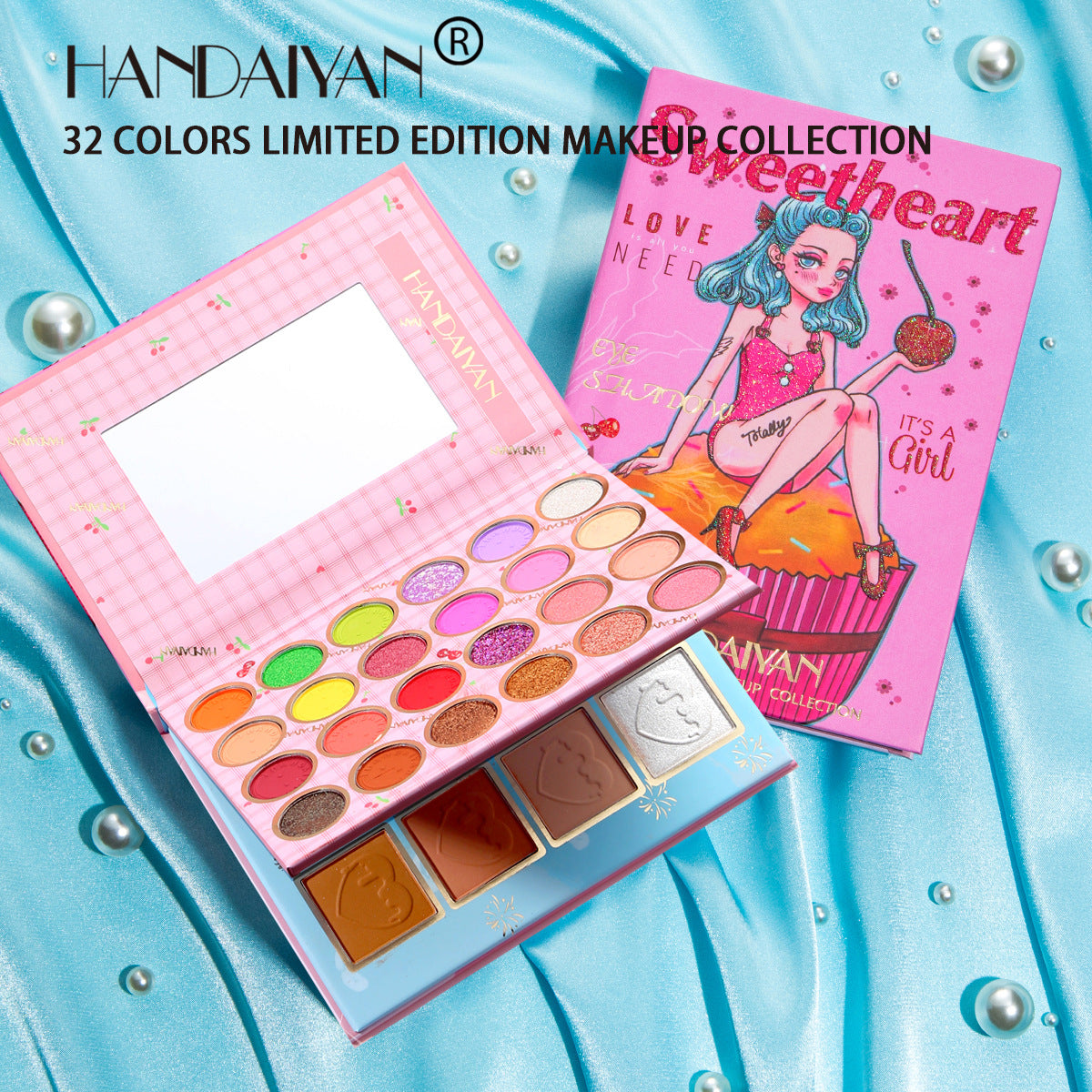 HANDAIYAN 32 Color Makeup Palette Eye Shadow + Blush Highlighter Makeup Set Set Box Pearl Matte Eye Shadow - V.I.P Digital Presence