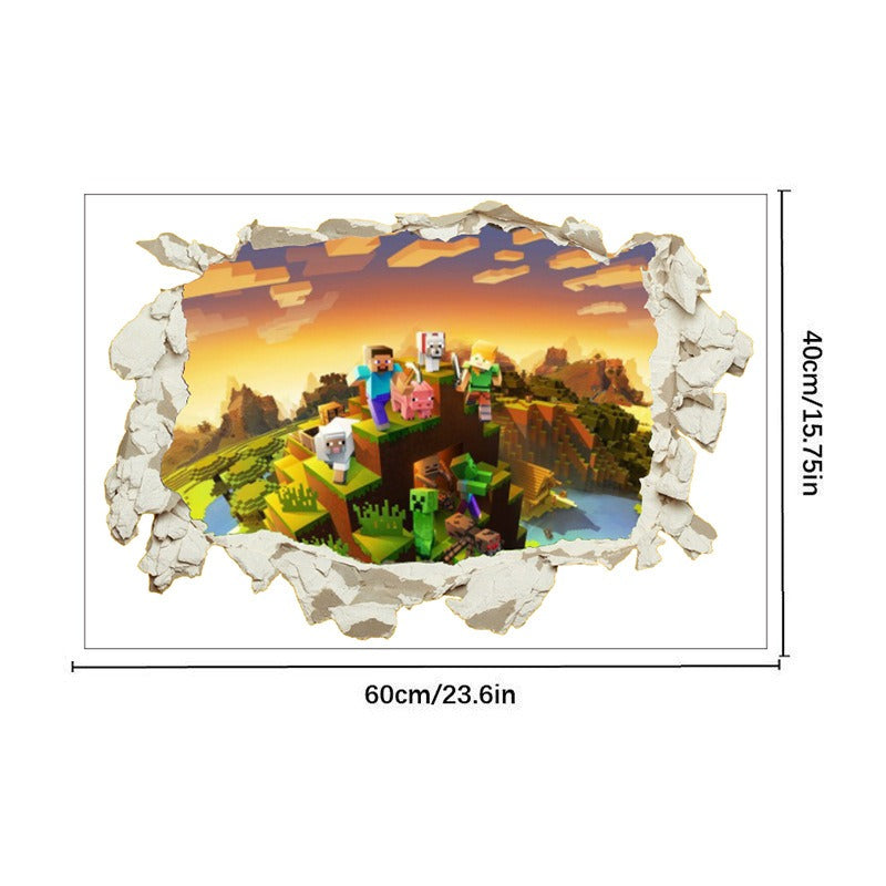 Minecraft run away My World Wall Stickers Living Room Children's Room Removable Decorative PVC Stickers - V.I.P Digital Presence