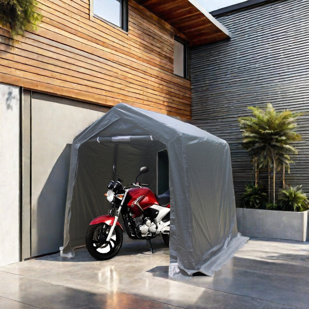 7x12 ft Outdoor Gazebo Portable Storage Shelter Shed with 2 Roll up Zipper Doors & Vents Carport - V.I.P Digital Presence