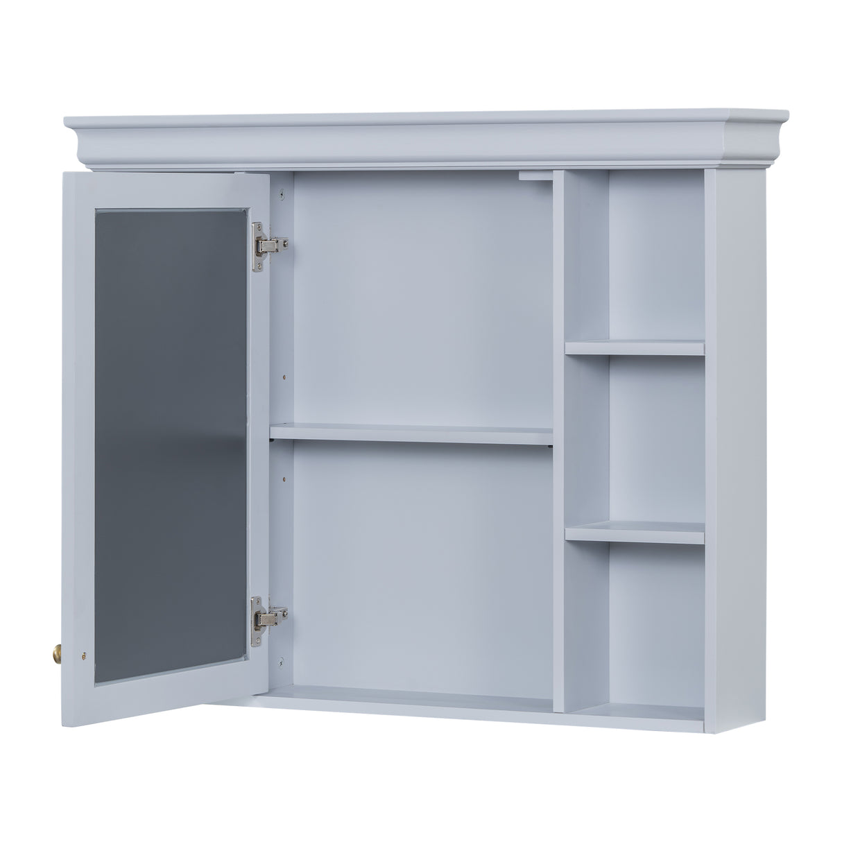 35'' x 28'' Blue Wall Mounted Bathroom Storage Cabinet with Mirror Door, Modern Bathroom Wall Cabinet with Mirror - V.I.P Digital Presence