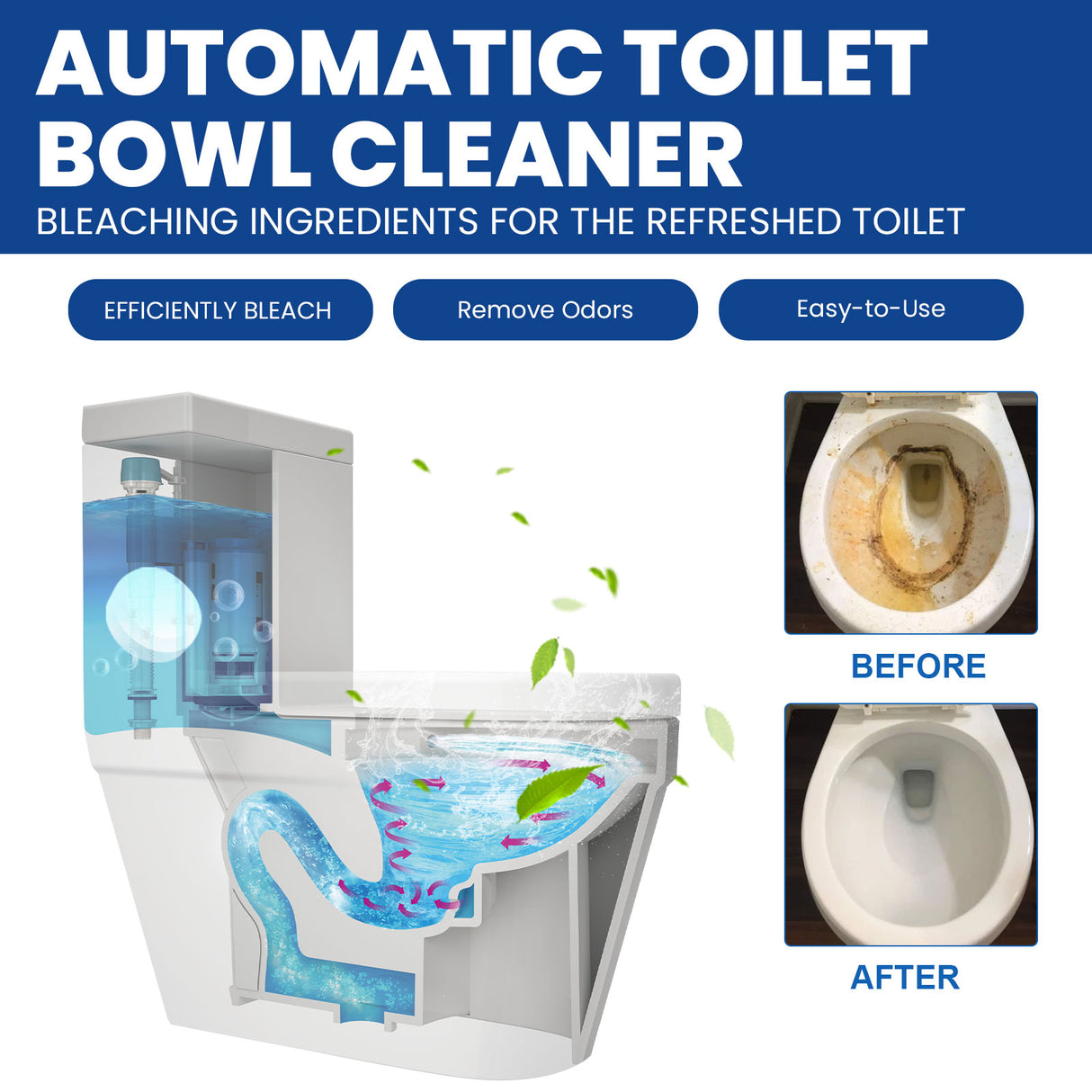 Toilet Cleaning Effervescent Tablet Household Descaling Deodorizing Odors Stains Toilet Stain Remover - V.I.P Digital Presence