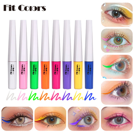 Fit Colors Fluorescent Luminous Color Eyeliner Rainbow Painted Graffiti Waterproof Quick Drying Eyeliner - V.I.P Digital Presence