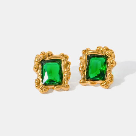 Stainless Steel Zircon Geometric Earrings - V.I.P Digital Presence