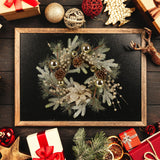 Christmas Wreath 20 Inch Christmas Door Decorations Wreath with Warm Lights - V.I.P Digital Presence