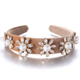 Retro Baroque Large Pearl Flower Set with Colorful Diamonds Fashion Hair Hoop - V.I.P Digital Presence