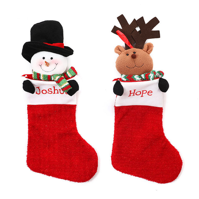 Christmas Decorations Single Head Hug Christmas Socks Gift Bag Candy Bag Christmas Eve Bedhead Pendant - V.I.P Digital Presence