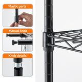 Metal wire rack storage rack adjustable rack, vertical storage rack unit (black, 35.7L x 14W x 71H) - V.I.P Digital Presence
