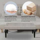 Ottoman Bench 4-thickened Roman Column Feet French Upholstered Bedside Bench For Bedroom Living Room Entryway - V.I.P Digital Presence