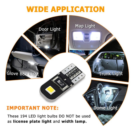10Pcs W5W T10 LED Canbus Light Bulbs for Audi BMW VW Mercedes Car Interior Dome Light Trunk Lamp Parking Lights Error Free 12V - V.I.P Digital Presence