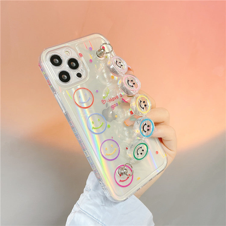 Creative Bracelet Transparent Smiley Face Suitable For iPhone 12promax Apple 11 Mobile Phone Case  X/13