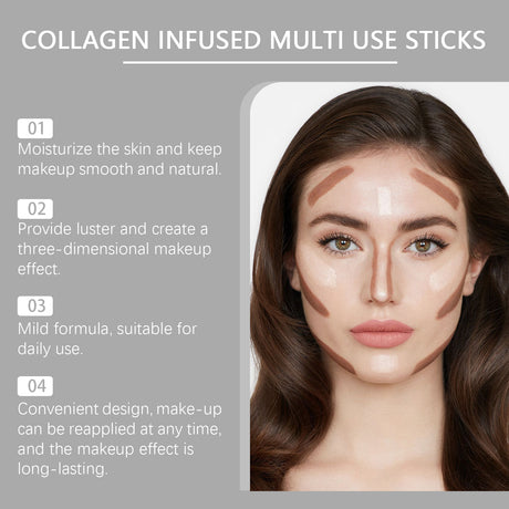 Collagen Makeup Stick Moisturizes Natural Multicolor Blush Stick - V.I.P Digital Presence