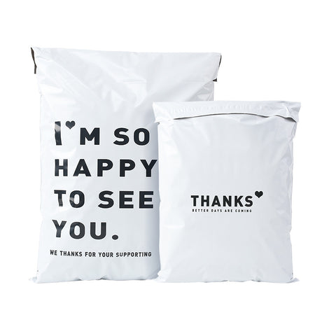 Thickened express bag, packaging bag, white English printing bag, logistics clothing packaging bag, waterproof bag - V.I.P Digital Presence