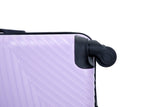 3 Piece Luggage Sets PC+ABS Lightweight Suitcase with Two Hooks Spinner Wheels (20/24/28) Light Purple
