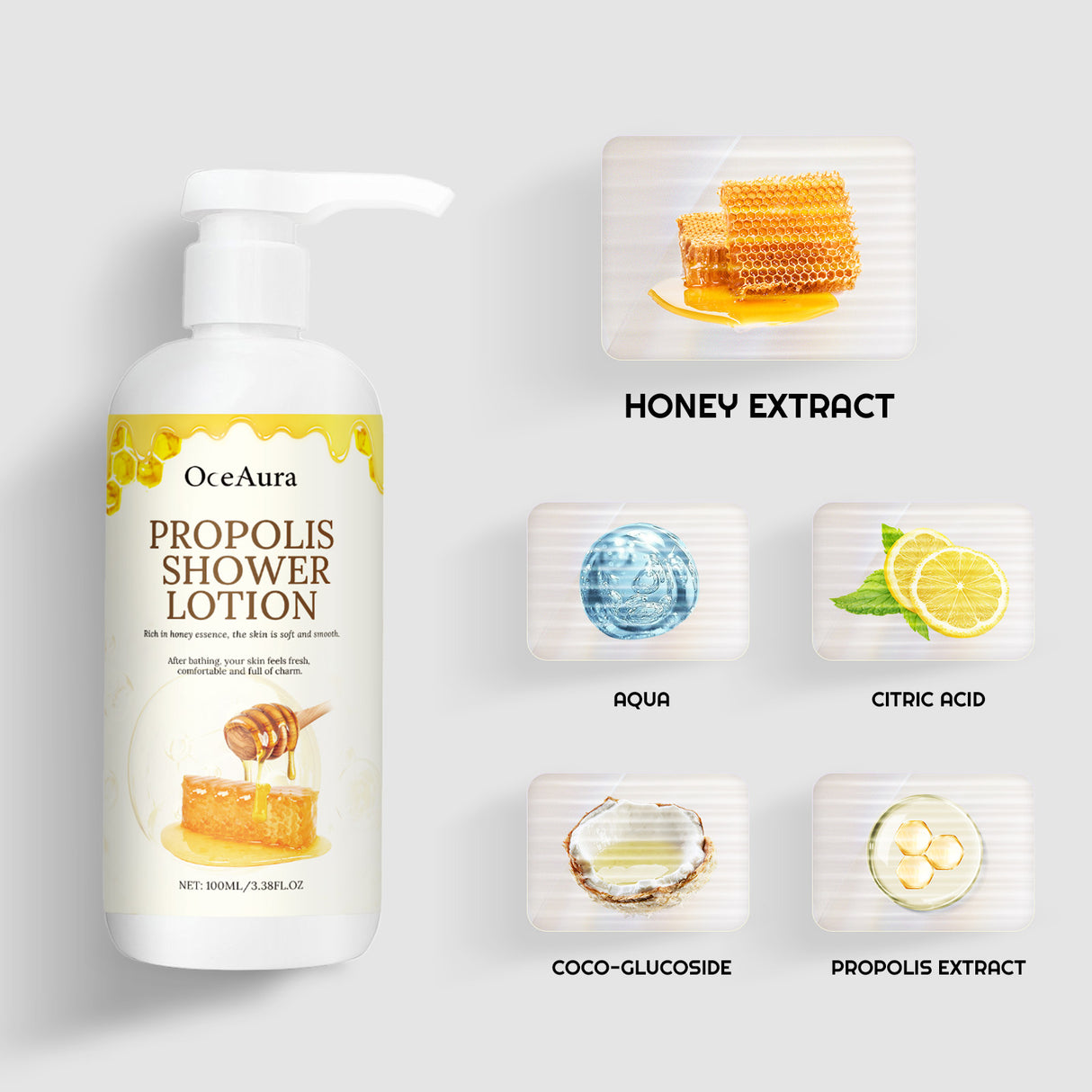 Propolis Shower Lotion, Body Skin Cleansing And Moisturizing Dull Exfoliating Body Wash - V.I.P Digital Presence