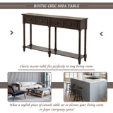TREXM Console Table Sofa Table Easy Assembly with Two Storage Drawers and Bottom Shelf for Living Room Entryway (Espresso)