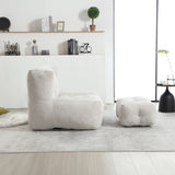 Fluffy bean bag chair Super soft couch chair with memory foam and footstool Indoor modern focus bean bag chair - V.I.P Digital Presence