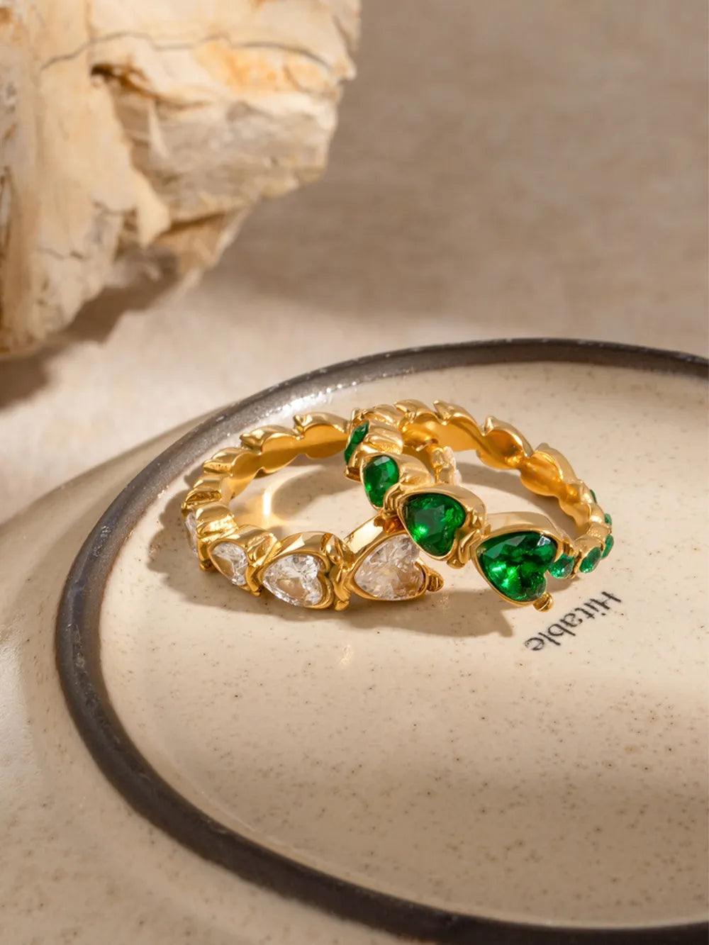 Stainless Steel Heart Rhinestone Ring - V.I.P Digital Presence