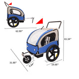2-in-1 Double 2 Seat Bicycle Bike Trailer Jogger Stroller for Kids Children