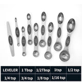 Stainless steel double headed magnetic suction spoon 8-piece set 9-piece set baking tool scale spoon set kitchen seasoning spoon - V.I.P Digital Presence