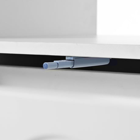 ON-TRANS flexible cream style coffee table with 2 brake wheels, drawers, large storage space, white, 39.37 '' x 23.6 '' - V.I.P Digital Presence