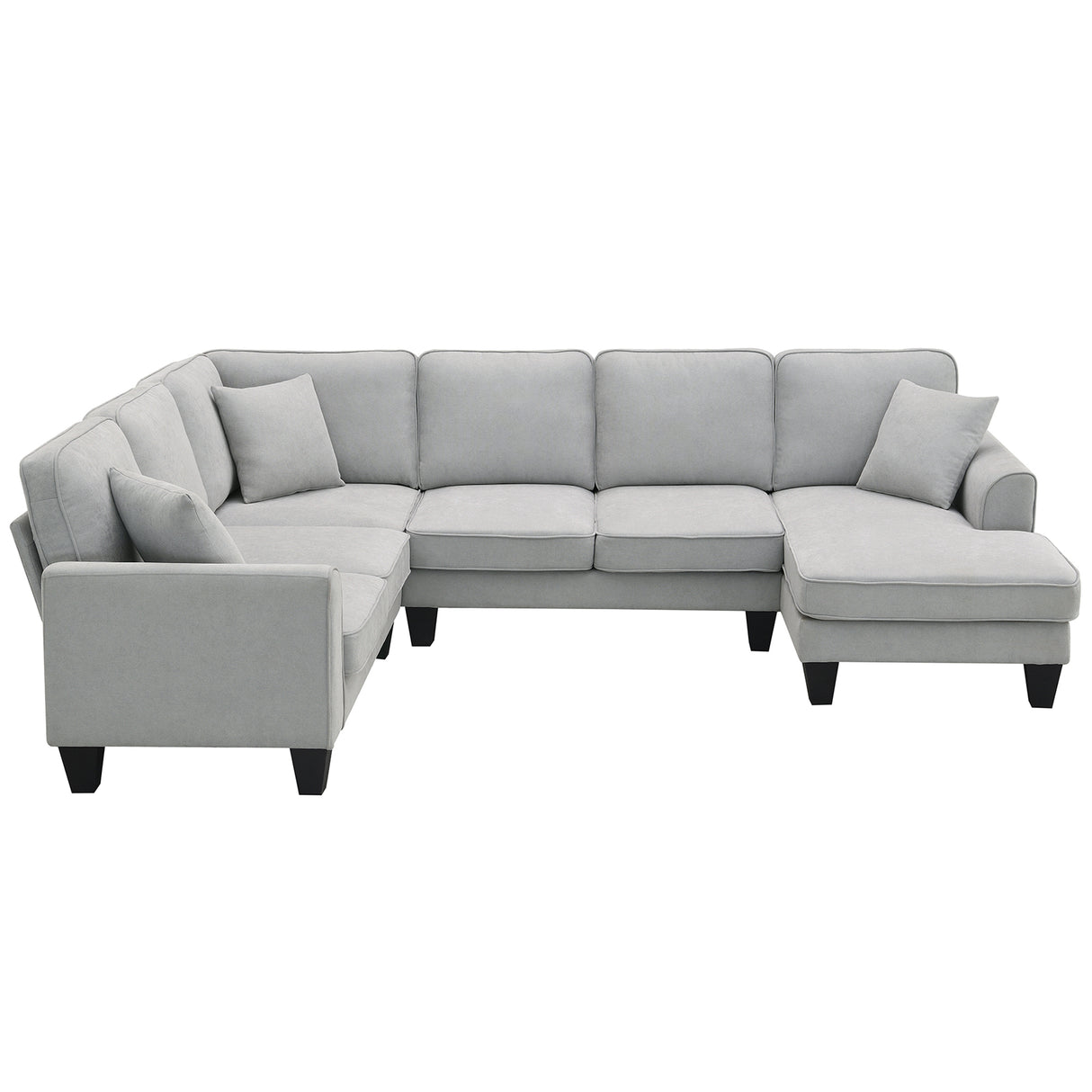 [VIDEO provided] [New] 108*85.5" Modern U Shape Sectional Sofa 7 Seat Fabric Sectional Sofa Set - V.I.P Digital Presence