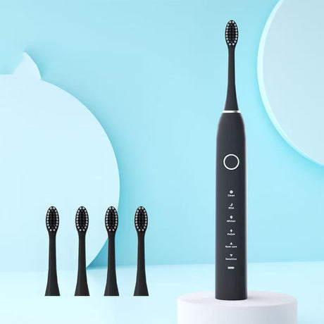 Intelligent electric toothbrush adult soft bristled household sound wave fully automatic charging simple and stylish waterproof - V.I.P Digital Presence