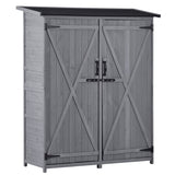 Outdoor 5.3ft Hx4.6ft L Wood Storage Shed Tool Organizer,Garden Shed, Storage Cabinet with Waterproof Asphalt Roof Gray - V.I.P Digital Presence