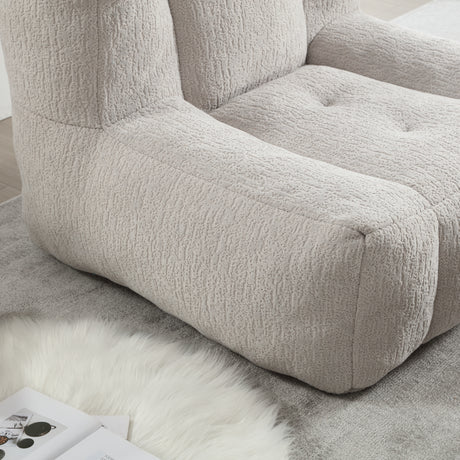 Fluffy bean bag chair Super soft couch chair with memory foam and footstool Indoor modern focus bean bag chair - V.I.P Digital Presence