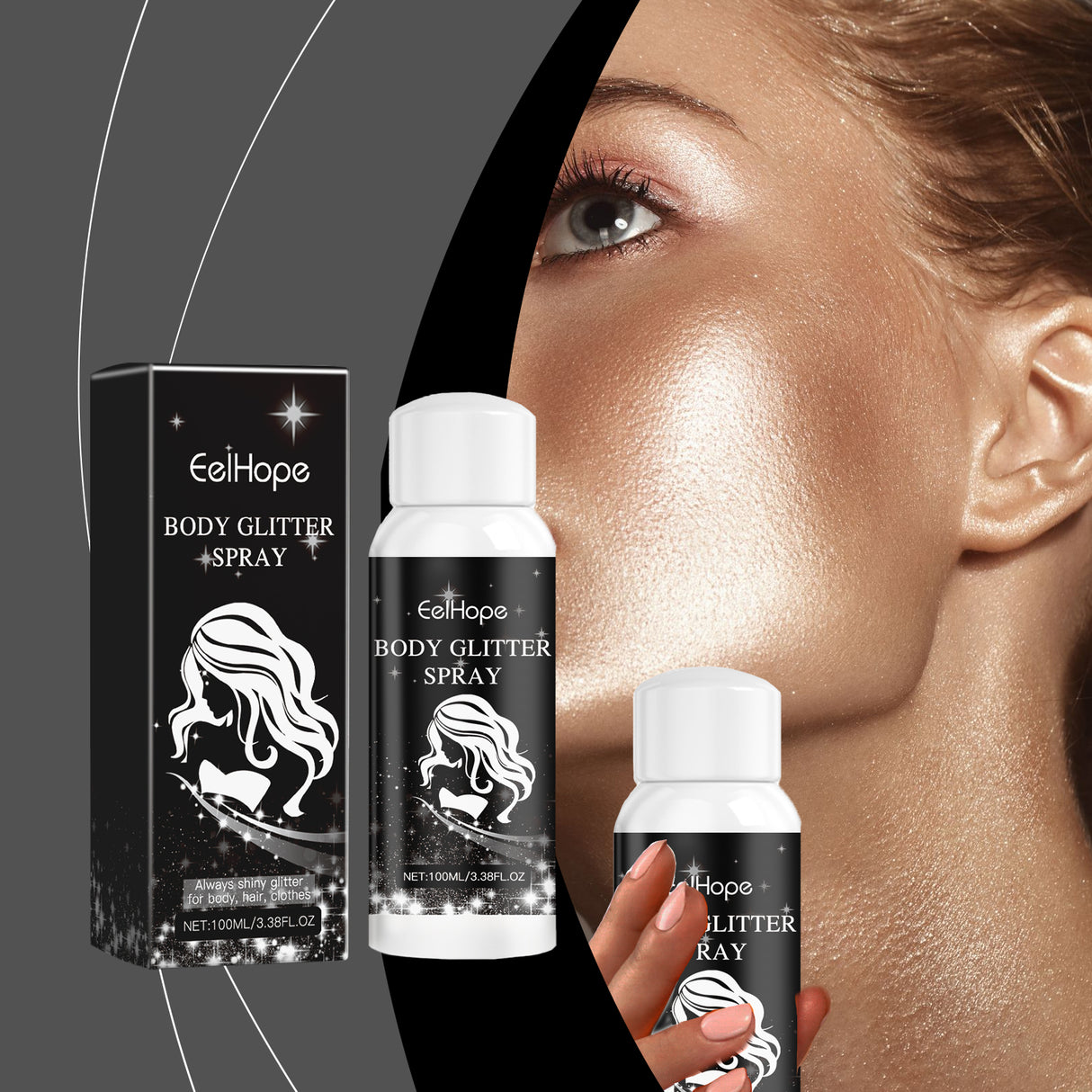 Body Flash Spray, Face Body Star Flash Party Highlight Focus Flash Spray - V.I.P Digital Presence