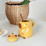 Fun 3D Capybara Mug Pair：3D capybara - designed mugs with handles & lids. A wonderful gift choice for girls. - V.I.P Digital Presence