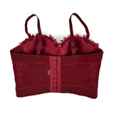 French mesh see through fishbone corset with chest cushion three-dimensional flower shaped outerwear beautiful back - V.I.P Digital Presence