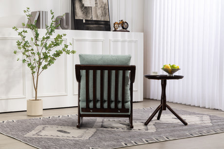 woven fabric Mid Century Modern Accent Chairs Comfy Upholstered Glider Arm Chair with Solid Wood for Living Room Bedroom Balcony - V.I.P Digital Presence