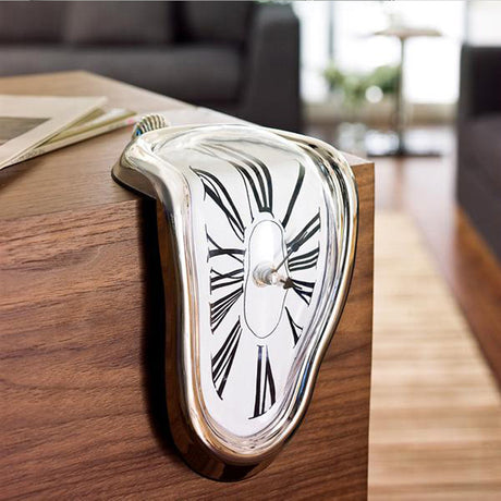 Twisted Corner Clock by Creative Home Decor: A Melting Clock with Roman Numerals, a Retro Time - Warp Wall Clock - V.I.P Digital Presence