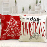 Christmas hat pillowcase linen Christmas tree letter print pillowcase holiday - V.I.P Digital Presence