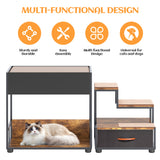 et Step Window Perch,Bunk Beds Window Perch for Dogs Bedside Lounge Elevated Dog Bed Multi-Level Platform with sponge Vintage - V.I.P Digital Presence