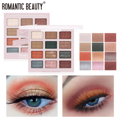 Romantic Beauty 12 Color Eye Shadow Multi Color Eye Brightening Lasting Modification Waterproof Pearl Eye Shadow Plate - V.I.P Digital Presence