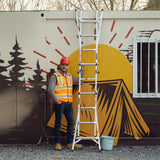 17ft Multi-Position Foldable Aluminum Ladder, A-Frame and Straight Ladder, ANSI 250lbs - V.I.P Digital Presence