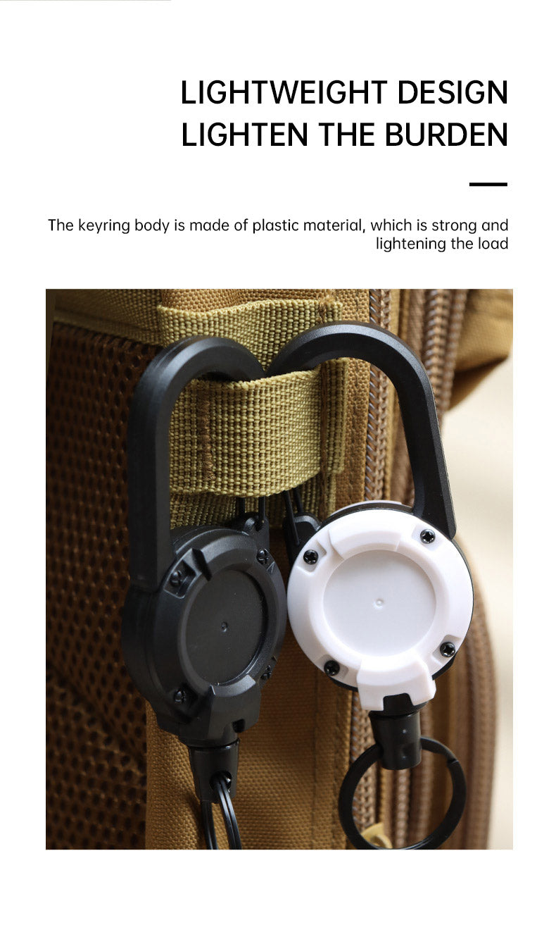 New Outdoor Automatic Retractable Wire Rope Luya Anti-theft Tactical Keychain Telescopic Keychain Retractable Hook Tool - V.I.P Digital Presence